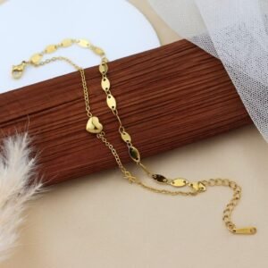 Gold Heart Plated Bracelet
