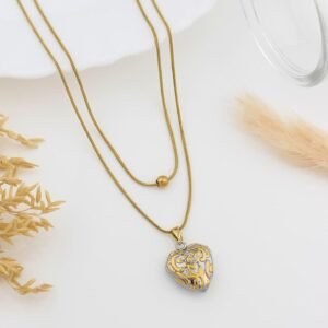 Two Layer Heart Chain Pendant
