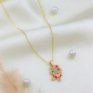Diamond Cat Chain Pendant