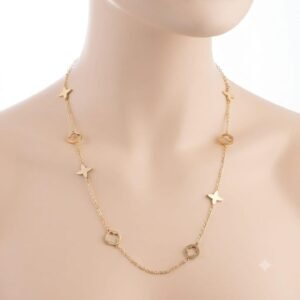 GOLD CLOVER MOTIF CHAIN PENDANT