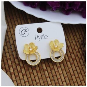 Flower Ring Earrings – Yellow