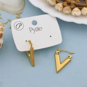 V Gold Earrings
