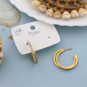 Double Disc Diamond Drop Earrings
