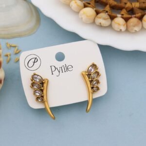 Crystal Leaf Ear Climber Earrings