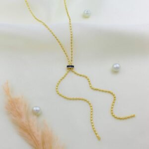 Drape Glint Diamond Chain Pendant (Gold + Blue)